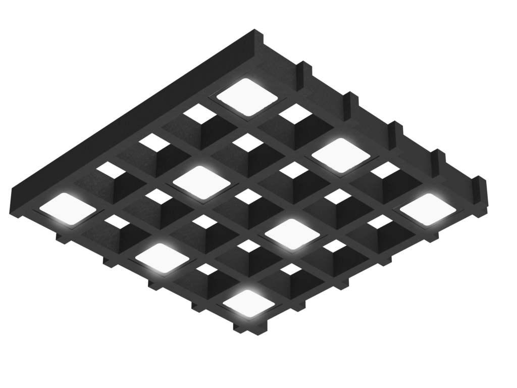 Светильник O-lux CUBIC 80x80 для потолков грильято